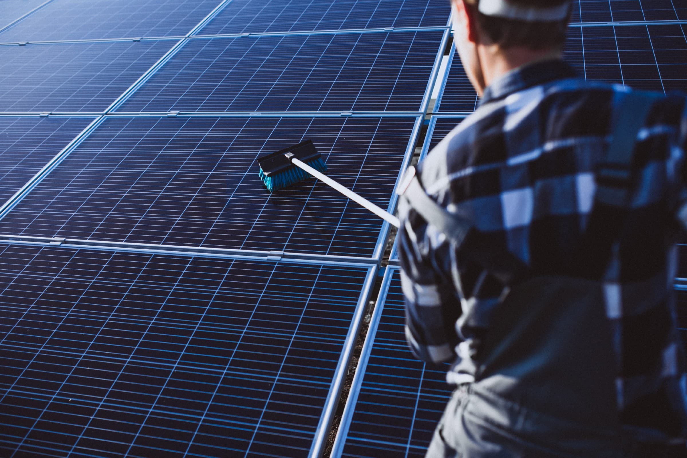 Commercial solar panel cleaning